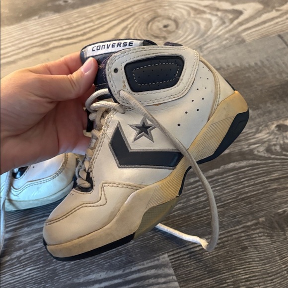 Vintage Converse Kids Navy and White mid-Top Sneakers - Picture 3 of 9